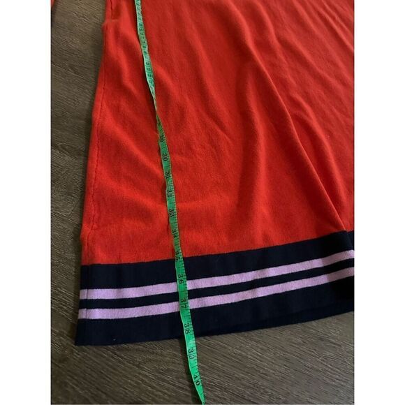 BODEN Trudy Knitted Wool Blend Dress Red Blue Knee Length Bell Sleeve Size 12 - Picture 12 of 12